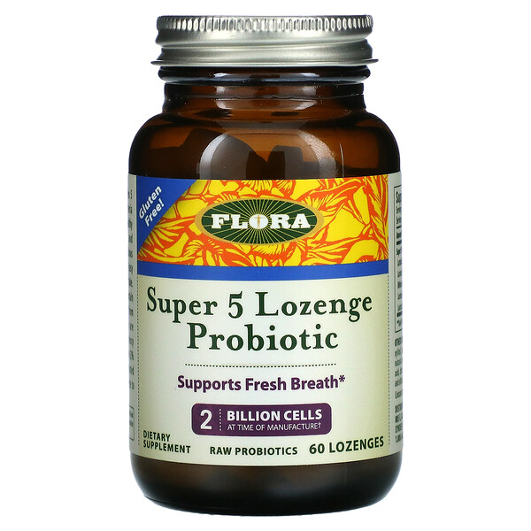 Super 5 Lozenge Probiotic، توت العليق، 2 مليار خلية، 60 قرص استحلاب