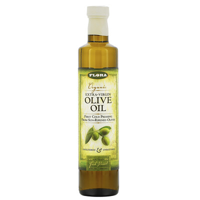Flora органическое оливковое масло холодного отжима, 500 мл (17 жидк. унций)