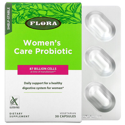 Flora пробиотик для женщин, длительного хранения, 87 миллиардов клеток, 30 вегетарианских капсул