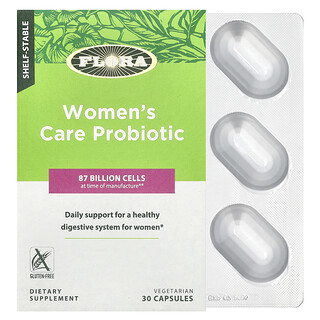 Flora, Suplemento probiótico para el cuidado de la mujer, 87.000 millones de UFC, 30 cápsulas vegetales