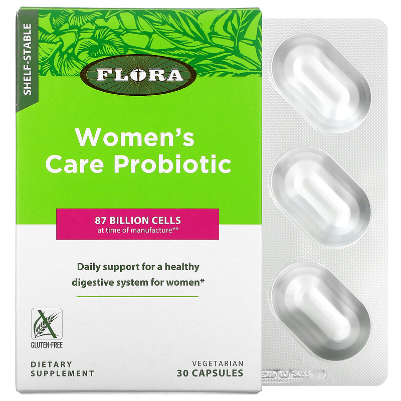 Flora, Women's Care Probiotic, ShelfStable, 87 Billion Cells, 30