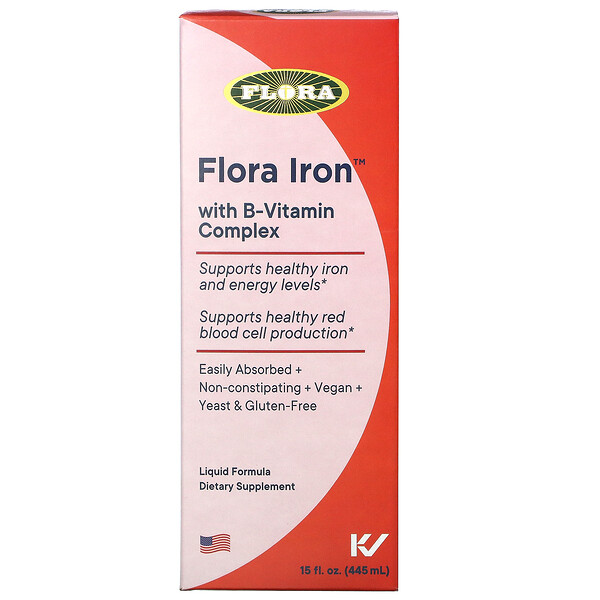 Flora, Iron with B-Vitamin Complex, 15 fl oz (445 ml)