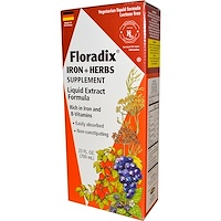 Floradix, железо + лекарственные травы, жидкий экстракт, 23 жидких унций (700 мл) - изображение