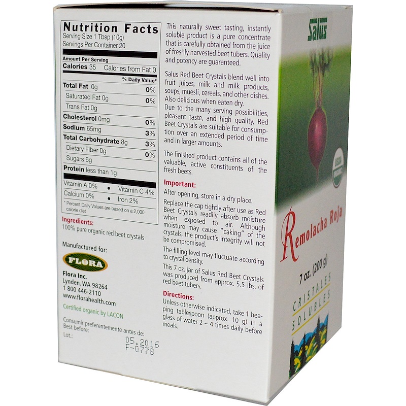 Flora, Red Beet, Soluble Crystals, 7 oz (200 g) iHerb