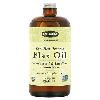 Flora, Aceite de semilla de lino certificado orgánico, 32 fl oz (946 ml)