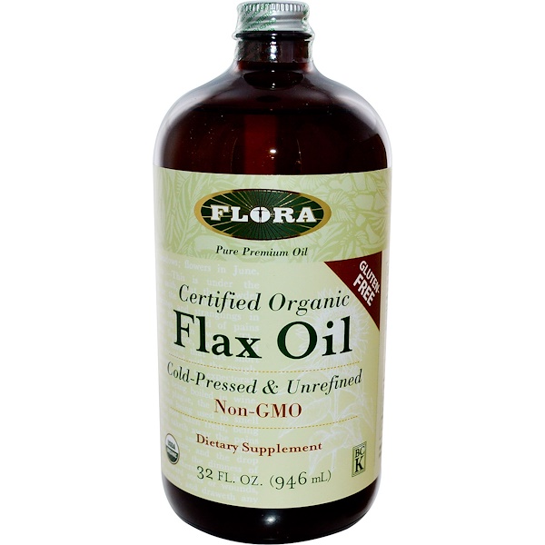 Flora, Certified Organic Flax Oil, 32 fl oz (946 ml) - iHerb