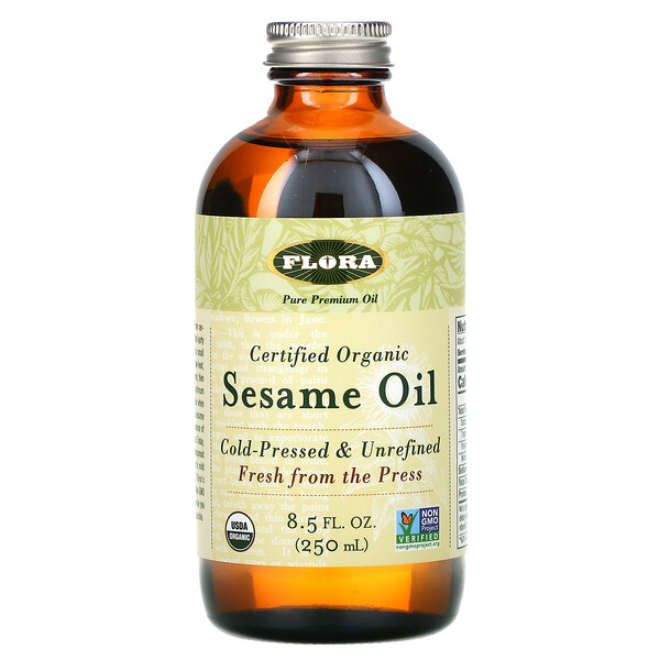 Flora‏, Certified Organic Sesame Oil, 8.5 fl oz (250 ml)