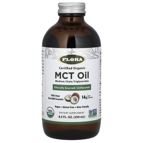 フローラ Flora, 認定オーガニックMCT（中鎖脂肪酸トリグリセリド）オイル、250ml