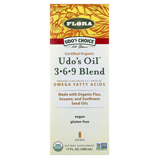 Flora, Organic Udo's Oil™ 3-6-9 Karışımı, 500 ml (17 fl oz)