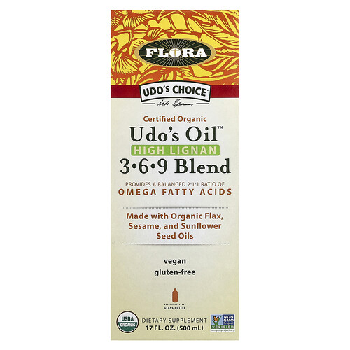 Flora Udo's Choice, Certified Organic Udo's Oil, High Lignan 3-6-9 Blend, 17 fl oz (500 ml)