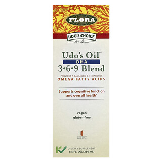 Flora, Udo's Choice, Udo's Oil, DHA 3-6-9 Blend, 8,5 fl oz (250 ml)