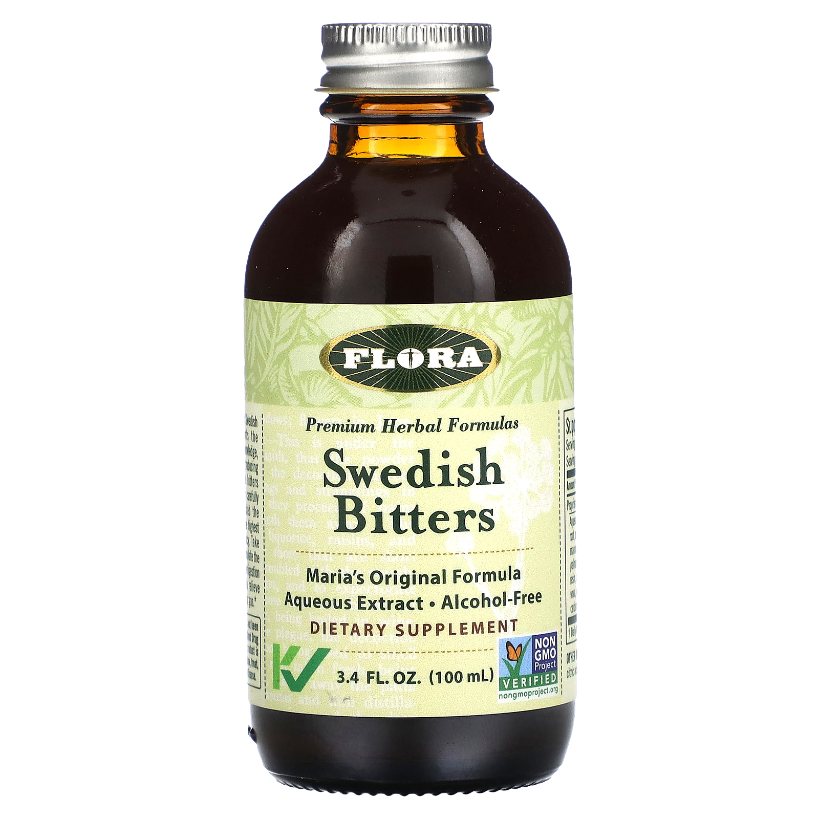 Flora, Swedish Bitters, AlcoholFree, 3.4 fl oz (100 ml)