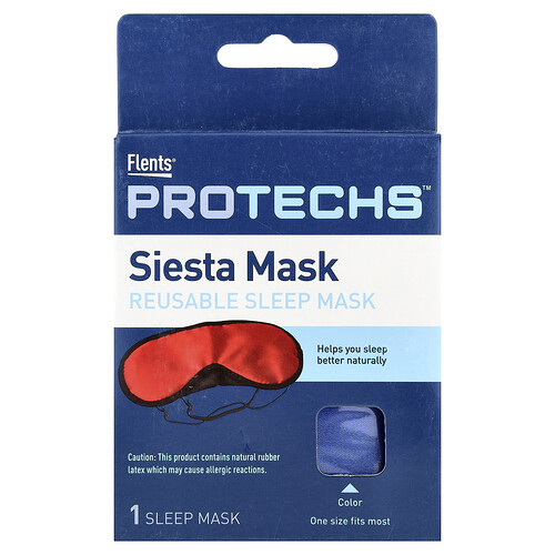 Flents, ProTechs™, Siesta Mask, herbruikbaar slaapmasker, één maat, 1 stuk