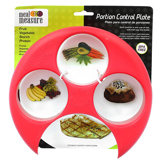 Flents, Yemek Ölçüsü, Porsiyon Kontrol Plakası, Kırmızı, 1 Adet