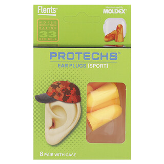 Flents, Protechs, Bouchons d'oreilles, Sports, 8 paires avec étui