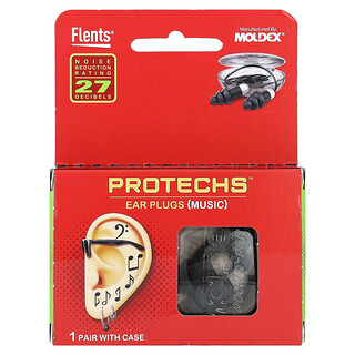 Flents, Protechs, Palam Telinga, Muzik , 1 Pasang dengan Sarung