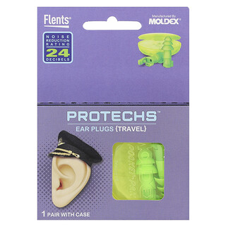 Flents, Protechs，耳塞，旅行，1 對，帶收納盒