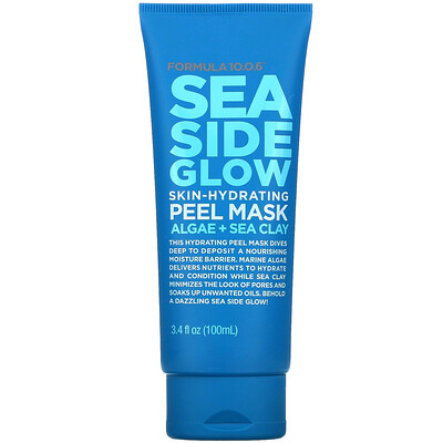 Купить Formula 10.0.6 Sea Side Glow, Skin-Hydrating Peel Mask, Algae + Sea Clay, 3.4 fl oz (100 ml)