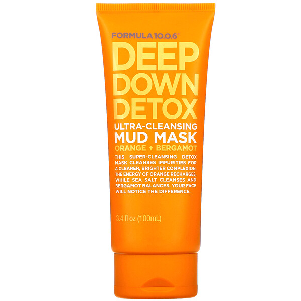 Formula 10.0.6‏, Deep Down Detox, Ultra-Cleansing Mud Mask, Orange + Bergamot, 3.4 fl oz (100 ml)