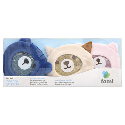 Product Image for FOMI, Hot/Cold Boo Boo Gel Packs, Bears, 3 Pack