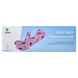 FOMI, Paquete de arcilla, Perineal/hemorroides, Paquete de 2, 3 fundas