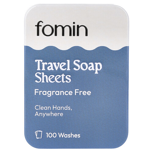 Fomin Travel Soap Sheets, Fragrance Free, 100 Sheets