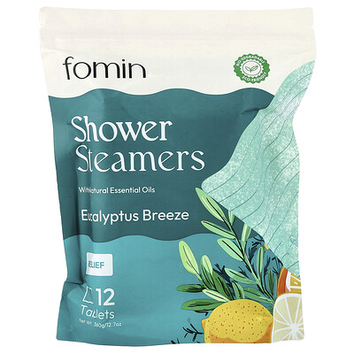 Product Image for fomin, Shower Steamers, Eucalyptus Breeze, 12 Tablets