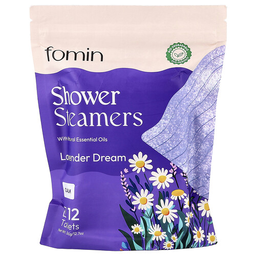 fomin, Vaporizadores para la ducha, Sueño de lavanda, 12 comprimidos