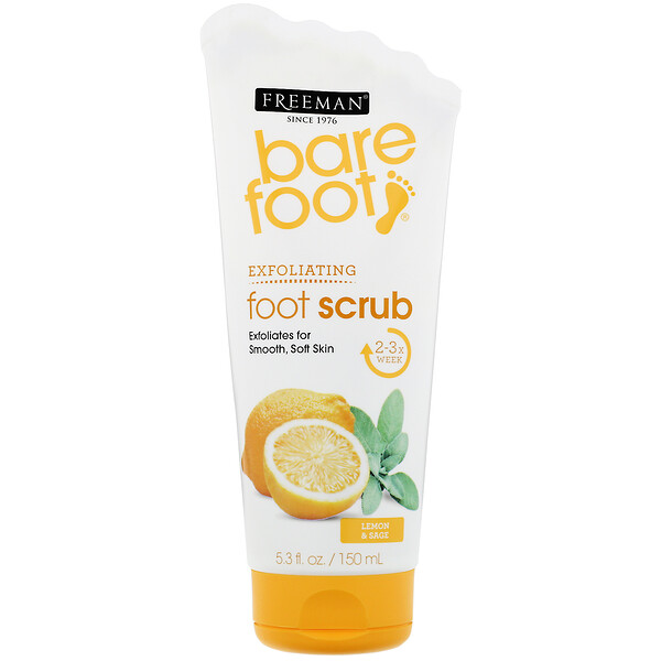 Freeman Beauty, Bare Foot, Exfoliating, Foot Scrub, Lemon & Sage, 5.3 fl oz (150 ml)
