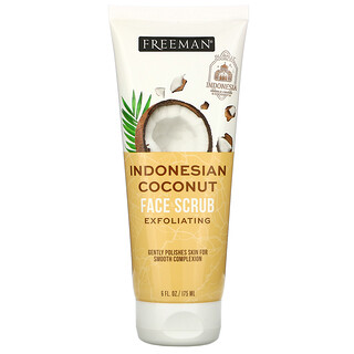 Freeman Beauty, Exfoliating Face Scrub, Indonesian Coconut, 6 fl oz (175 ml)