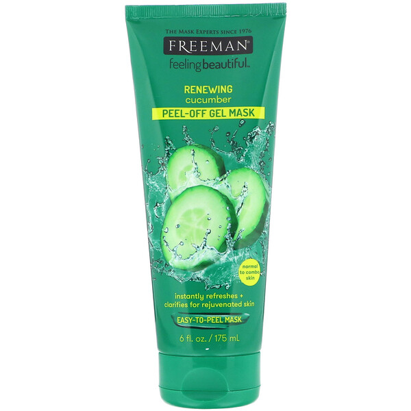 Freeman Beauty‏, Feeling Beautiful, מסכת יופי מג'ל מתקלפת לחידוש העור, מלפפון, 175 מ"ל (6 אונקיות נוזל)
