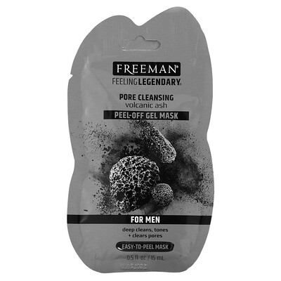 Freeman Beauty Feeling Legendary, Pore Cleansing Peel-Off Gel Mask, For Men, 0.5 fl oz (15 ml)