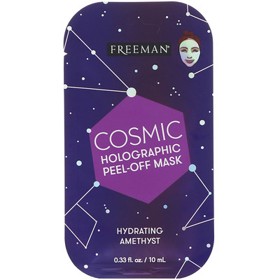 Freeman Beauty Cosmic, Holographic Peel-Off Mask, Hydrating Amethyst, 0.33 fl oz (10 ml)