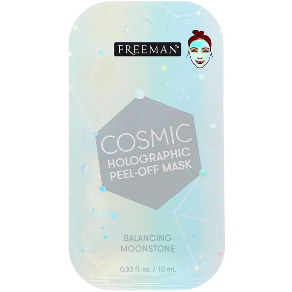 Freeman Beauty‏, Cosmic, Holographic Peel-Off Mask, Balancing Moonstone, 0.33 fl oz (10 ml)