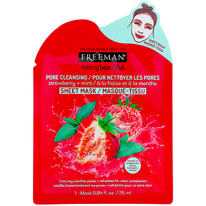 Freeman Beauty, Feeling Beautiful, Pore Cleansing Sheet Mask, Strawberry + Mint, 1 Mask отзывы