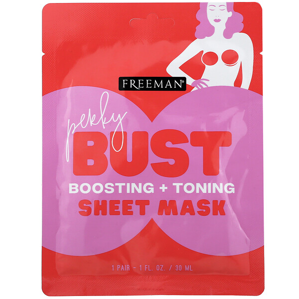 Freeman Beauty‏, Perky Bust Sheet Mask, מחטב ונותן בוסט, זוג אחד, 30 מ"ל