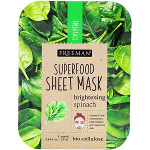 Отзывы о Freeman Beauty, Superfood Sheet Mask, Brightening Spinach, 1 Mask