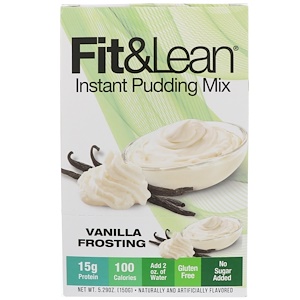 Fit & Lean, Instant Pudding Mix, Vanilla Frosting, 6 Packets, 5.29 oz (150 g)