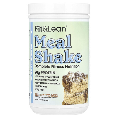 Fit & Lean, Meal Shake, Complete Fitness Nutrition, Kaffee-Streuselkuchen, 370 g (0,82 lb.)