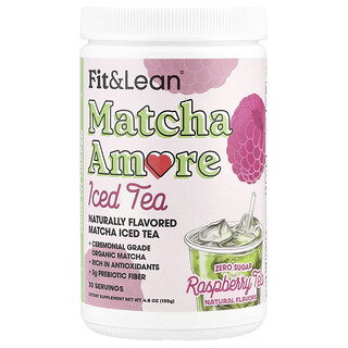 Fit & Lean, Matcha Amore Iced Tea, малинов чай, 4,8 унции (135 г)