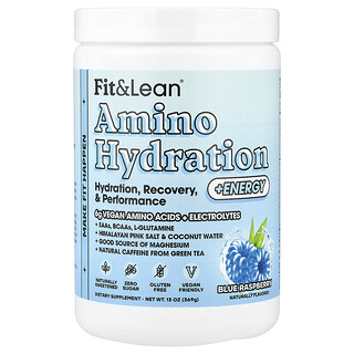 Fit & Lean, Amino hidratacija + energija, plava malina, 369 g