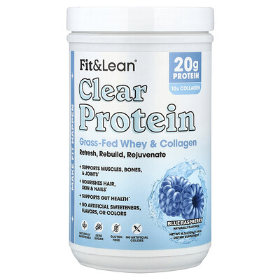 Fit & Lean, Clear Protein, Frambuesa azul, 474 g (1,04 lb)