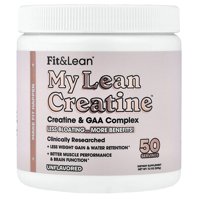 Fit & Lean, My Lean Creatine™, Suplemento de creatina magra, Sin sabor, 205 g (7,2 oz)