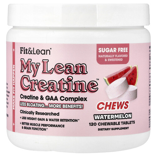 Fit & Lean My Lean Creatine™ Chews, Watermelon, 120 Chewable Tablets