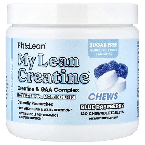 Fit & Lean My Lean Creatine™ Chews, Blue Raspberry, 120 Chewable Tablets