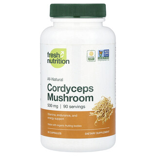 Fresh Nutrition, Champignon Cordyceps, 500 mg, 90 capsules