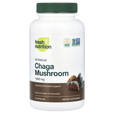 Fresh Nutrition, Hongo chaga, 90 cápsulas (500 mg por cápsula)