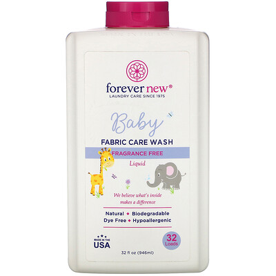 Forever New Baby, Fabric Care Wash, Liquid, Fragrance Free, 32 fl oz (946 ml)