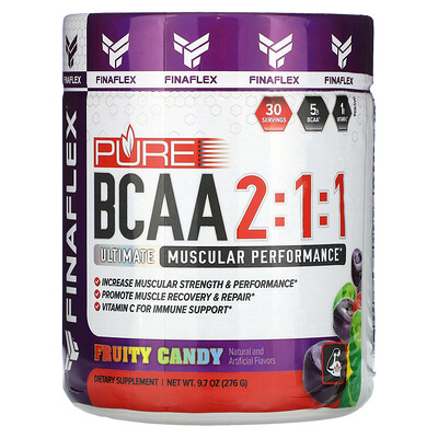 

Finaflex Pure BCAA 2: 1: 1, фруктовые конфеты, 276 г (9,7 унции)