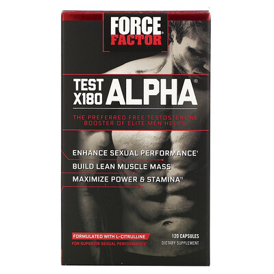 Force Factor Test X180 Alpha, Testosterone Booster, 120 Capsules
